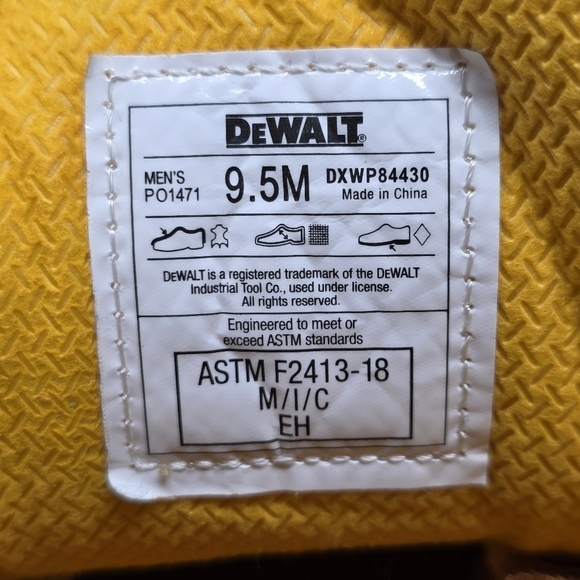 DeWALT Hancock Men’s Size 9.5M S3 Honey Safety Steel Toe Leather Ankle Boot New main image 9